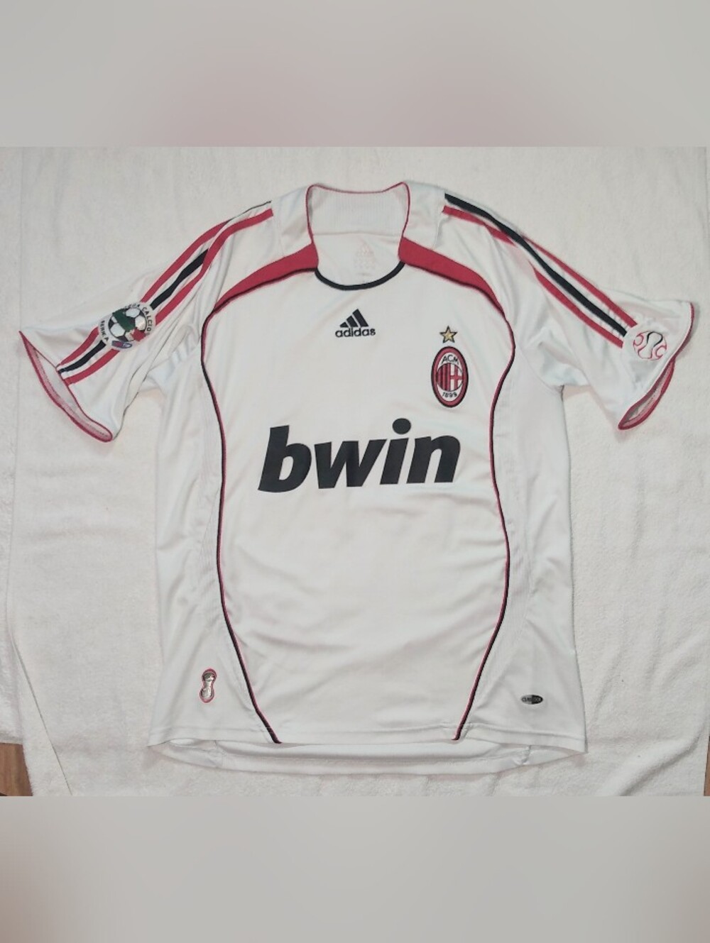 ADIDAS AC MILAN 2007 BWIN KAKA 22 Soccer Sports Jersey - Mens M